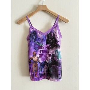 Disney Cosplay Star Wars Rogue One Lace Trim Cami Tank Top Purple Small‎